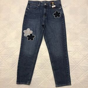 No Boundaries HR‎ Fashion Mom floral blue jeans 11 nwt
